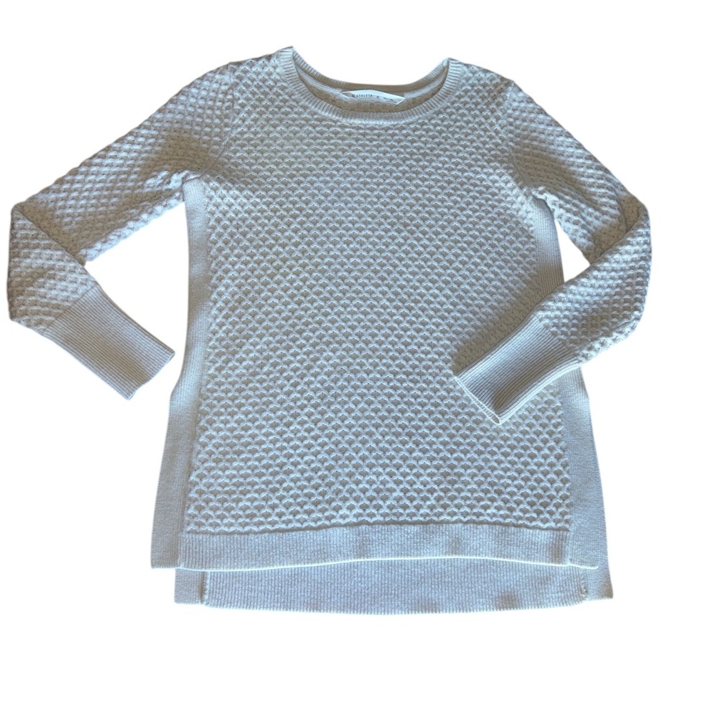 Athleta Women’s Wool Off-White/Cream Crewneck Sweater | size medium